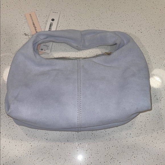 Aqua Dusty Blue Suede Bag Brand New - Picture 4 of 4